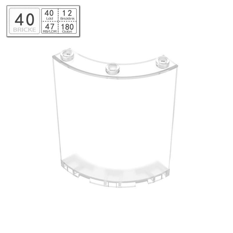 BRICKE Guest Brick Building Blocks: 4x4x6 Curved Wall Panel, Compatible with Lego 30562/46361 Small Particle Blocks