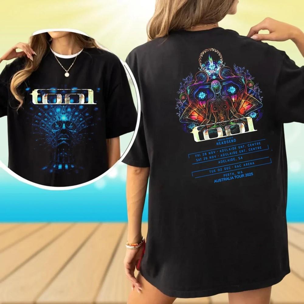Двусторонняя футболка Tool Tour Australia 2025 Футболка с концерта Tool Унисекс футболка
