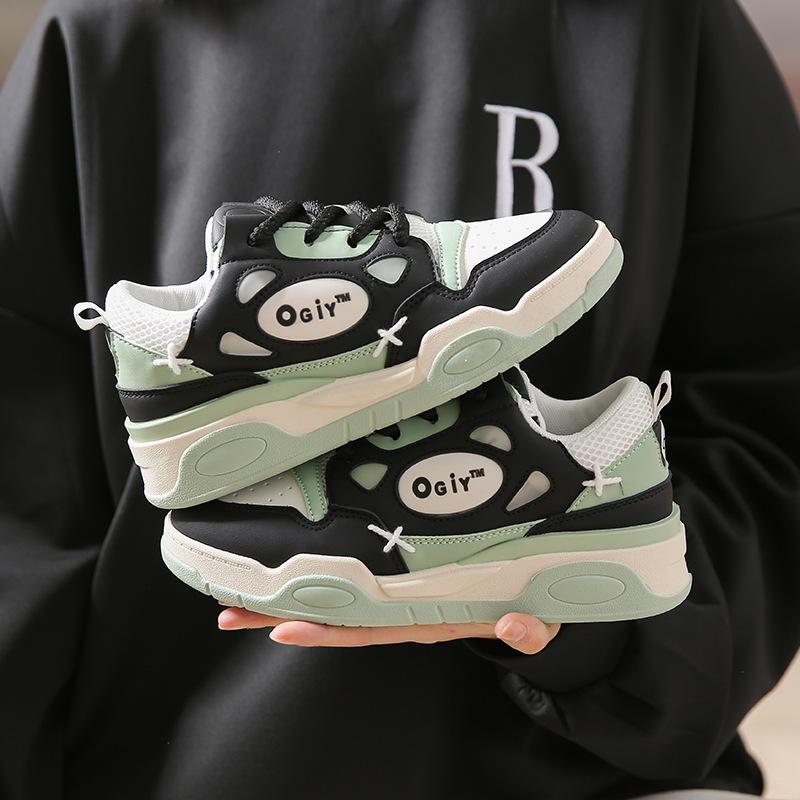 Soft Soled Bread Shoes for Women In Spring, Panda Shoes, Height Increasing Shoes, Versatile Casual Thick Soled Board Shoes for Women