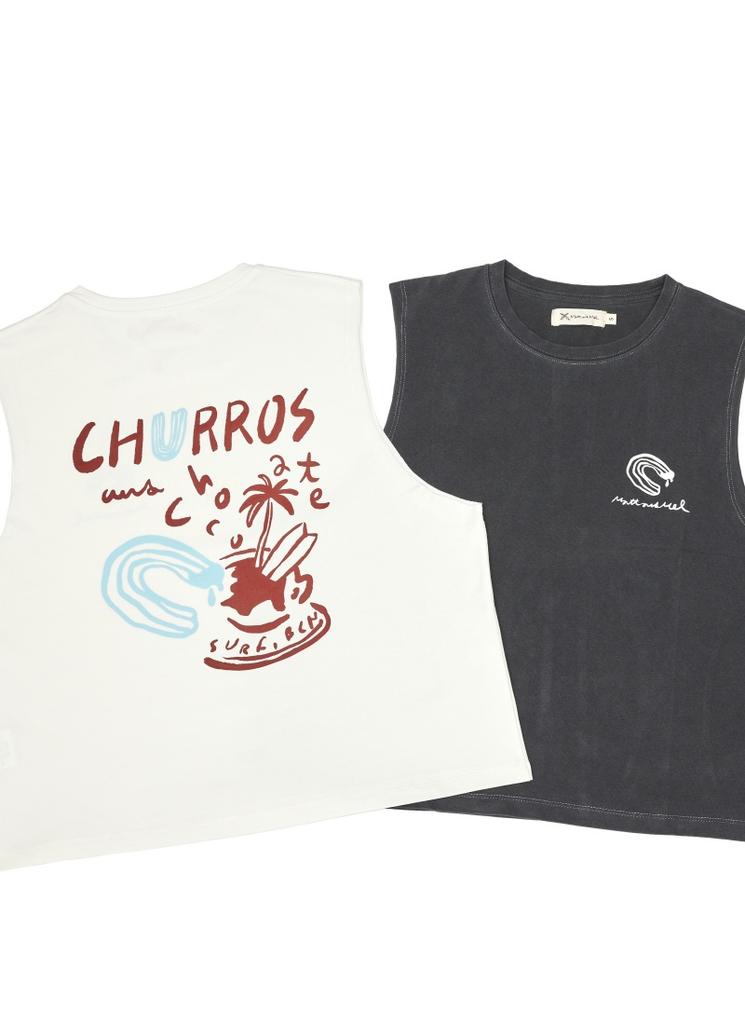 MATT AND MEL [Sleeveless-Crop Shirt] Churros / 2 Colors