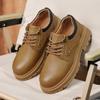 Fashion Brands High Quality Men's Low Cut Work Shoes New Leather Men‘s Boots Cowhide Ankle Boots Work Style Autumn Shoes for Men