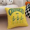 Band psychedelic GGrateful Dead Cushion Cover Throw Pillow Cover Hidden Button Durable Polyester Chair Cushion