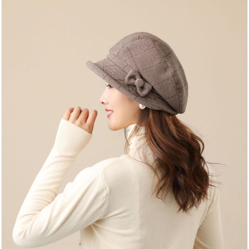 Женская шляпа Шляпа Женская осенне-зимняя клетчатая шляпа Рыбацкая шляпа Модная повседневная шляпа
