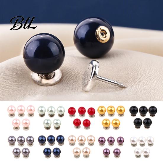 Neckline Fixation Clips 5Pcs Fake Pearl Buttons for Clothing, Removable Decorative Brooch Pins, No Invisible Clothing Fasteners Sew Safety Pins Shirt