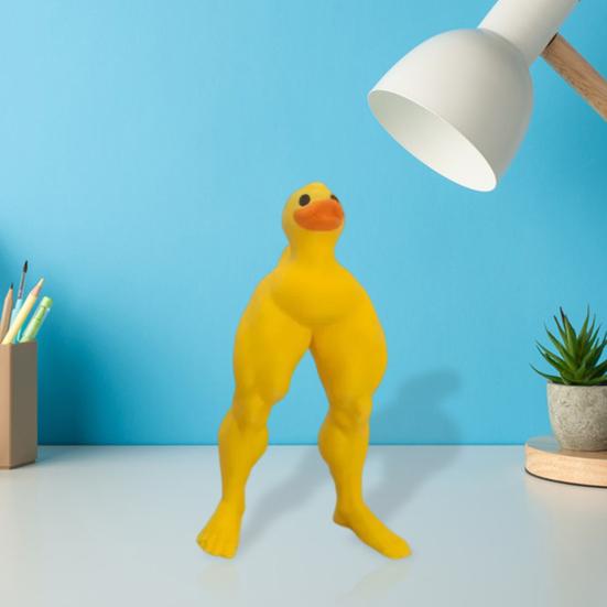 Yousheng Muscle Legs Duck Figure 3D Design Small Medium Large Resin Duck Statue Desk Decoration Photo Rectang