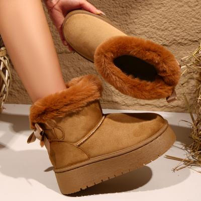 Модные женские зимние сапоги, утепленные пухом, на платформе, женские теплые плюшевые хлопковые туфли, удобные, нескользящие, плоские ботильоны