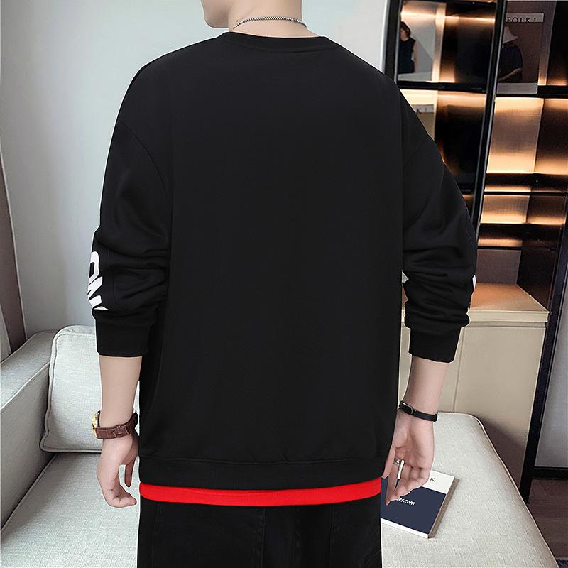 Толстовки с круглым вырезом, круглый вырез, мужской тонкий свободный свитер, весенне-осенний тренд, универсальные топы, повседневная рубашка для мальчиков