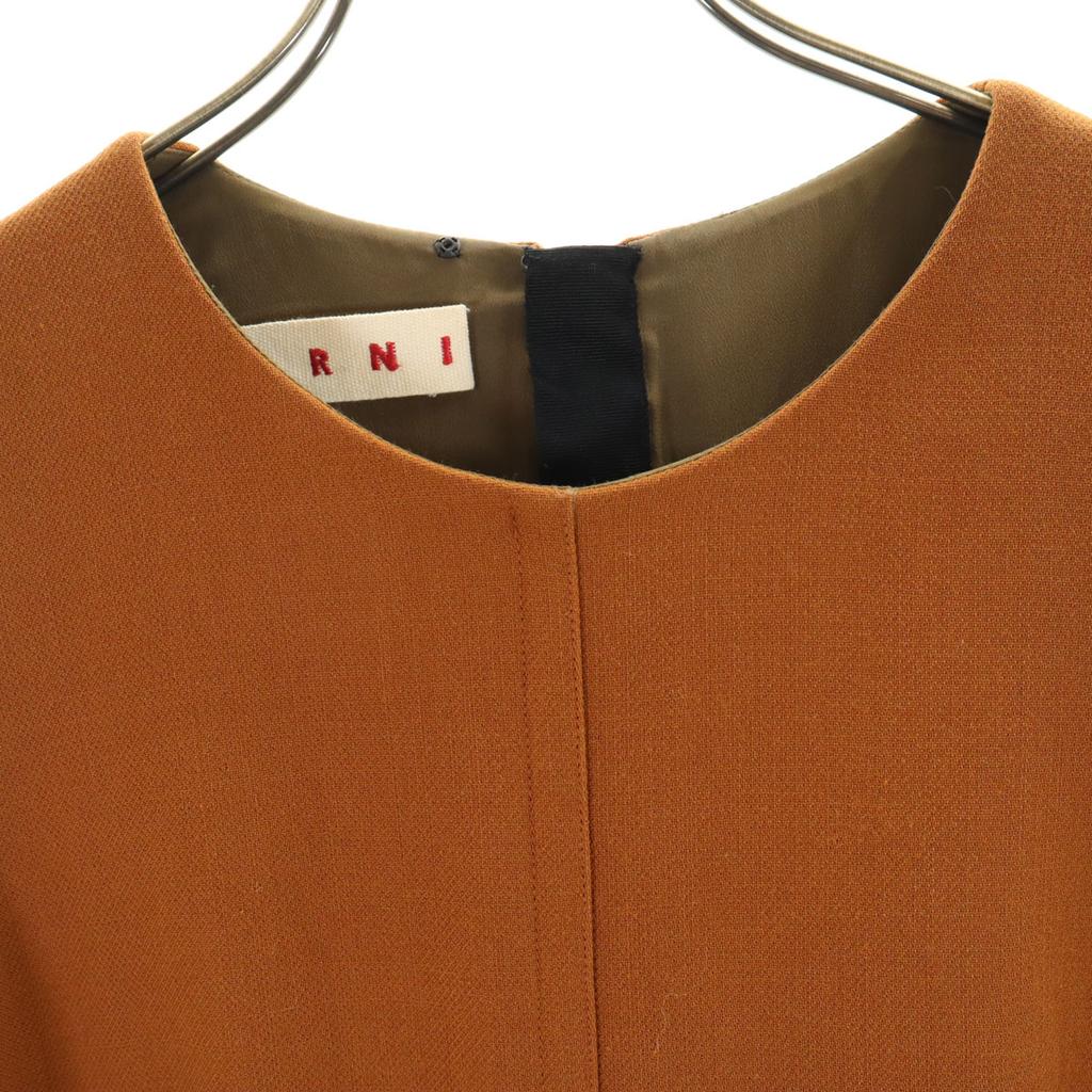 Marni Сделано в Италии Платье без рукавов Длины до колена 36 Коричневый Женский Б/у