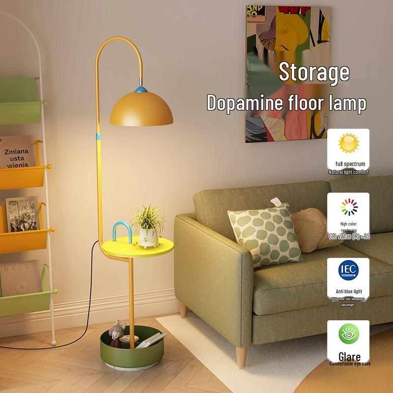 Мемфис Торшер: Стильная гостиная, диван и лампа для детской комнаты со встроенным хранилищем и функцией журнального столика