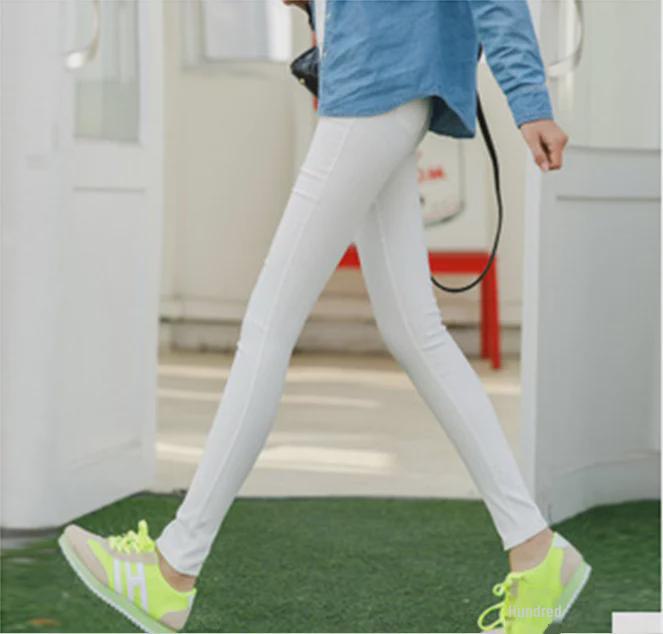 Корейские модные женские узкие брюки-карандаш с задними карманами - леггинсы больших размеров