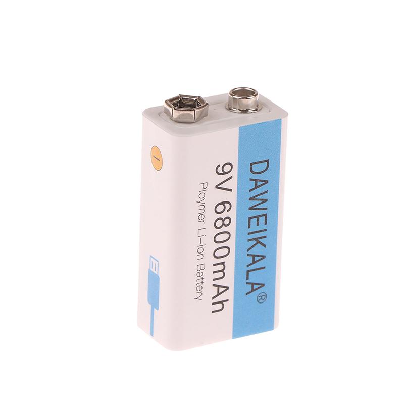 9В 6800 мАч Li-Ion Перезаряжаемая Батарея С USB Зарядным Кабелем Для Игрушки Мультиметра Микрофона Пульта Дистанционного Управления