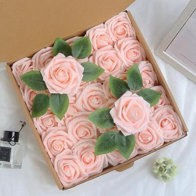 25 шт. Розы Искусственные цветы Пена Искусственные цветы для Домашнего декора Садовая Свадебная вечеринка Украшение Букет Гирлянда Подарки Аксессуары