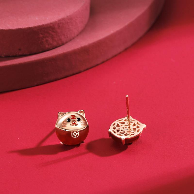 Original Lucky Tiger Earrings Niche Design Guochao Premium Earrings Chinese Style Zodiac Earrings