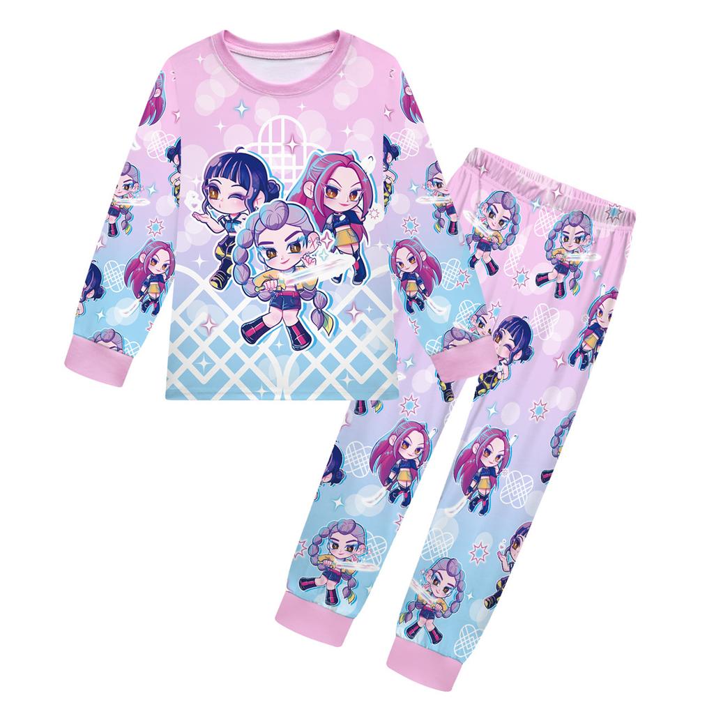 Children's Fashion Suit Skirt Round Neck Long Sleeve Top Pants