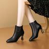 Модные осенне-зимние женские модные ботинки Новые ботильоны 2025 Женские ботинки на толстом каблуке с боковой молнией Женские удобные туфли на высоком каблуке