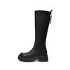 M95005 Long Knight Boots: Simple Zipper, Thick Sole, Height Increase, All-Match for Autumn/Winter.
