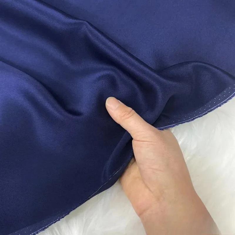 Однотонная 100% шелковая ткань Крэп де Шин 30 момми, тяжелый шелковый крэп, ткань для одежды, платьев, брюк