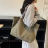 Retro Large Capacity Canvas Bag Solid Color Student Hand Shoulder Bag
