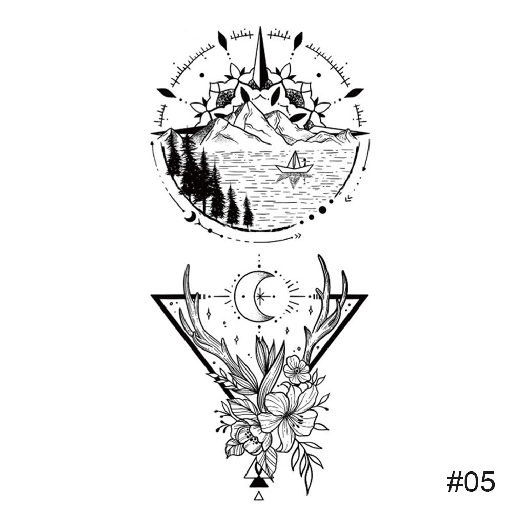 Маленькие свежие черные татуировки наклейки водонепроницаемые долговечные татуировки наклейки боди-арт татуировки для женщин мужчин