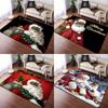 Christmas Santa Claus Print Area Rugs Non Slip Flannel Carpets for Home Living Room Sofa Rug Bedroom Christmas Decor Floor Mats