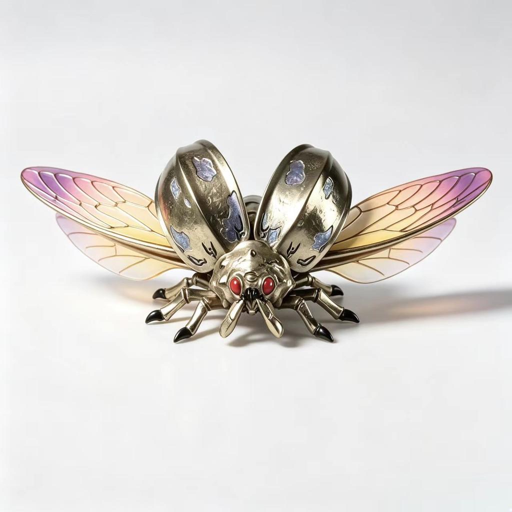 New Chinese Style Golden Mantis Figurine, Exquisite Metal Insect Tea Pet for Study Desktop Decoration Collectible Craft Ornament