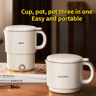 Портативный складной чайник 3-в-1, многоцелевой дорожный электрический водонагреватель, чашка, мини-бойлер из нержавеющей стали