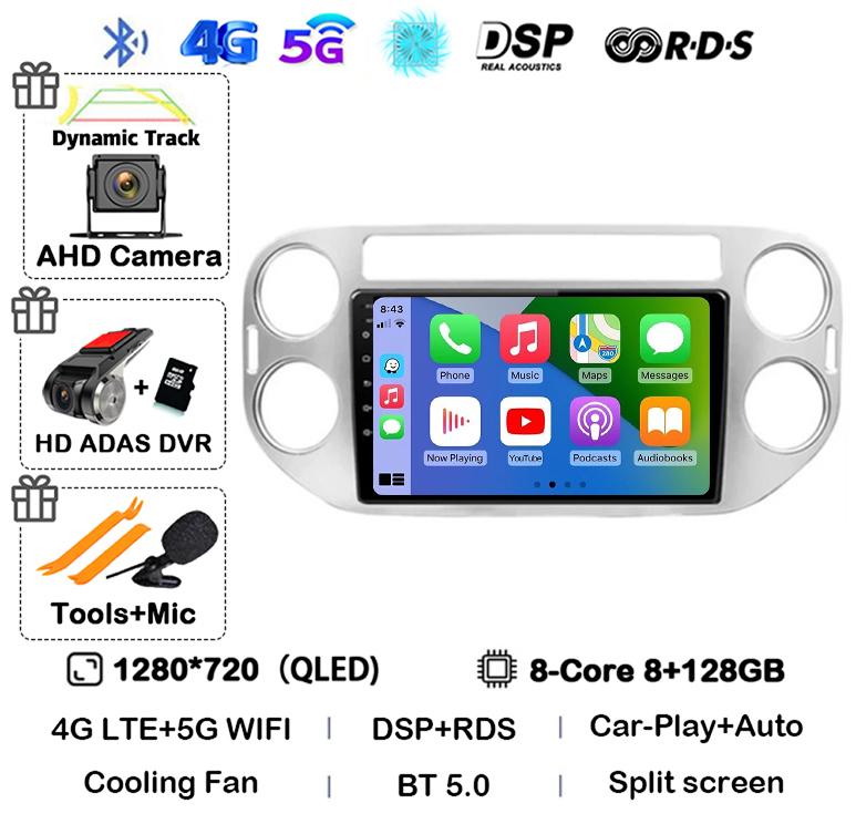 Android 14 Carplay Автомагнитола для VW Volkswagen Tiguan 1 NF 2006 2008-2013 2014 2015 2016 Мультимедиа GPS Видеоплеер Стерео