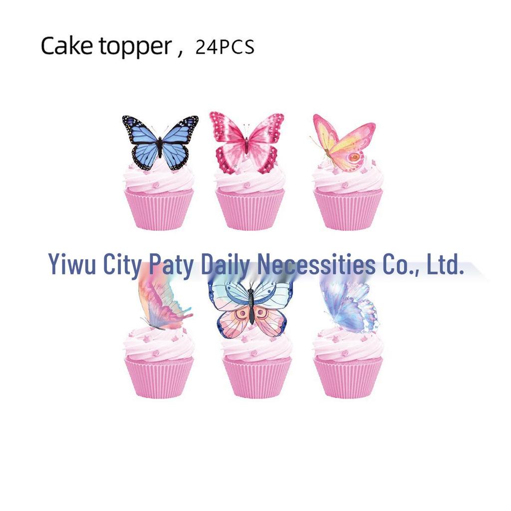 Pink Butterfly Birthday Party Supplies: Disposable Plates, Cups, Tablecloth, Banners, and Balloons for Girls