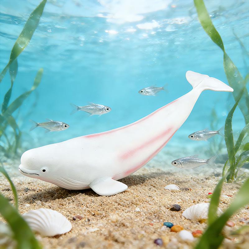 Детские игрушки из мягкой резины в виде морских животных: Модели косатки, белой акулы, белухи, синего кита, дельфина, кашалота