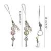 Fashionable Key Pendant Phone Charm Unique Heart Flower Keychain Vibrant Beaded Pendant for Cellphone Camera Handbag