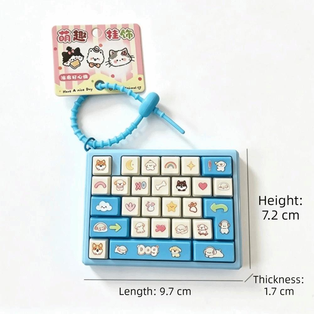 Cute Design Mini Keyboard Pendant 26 Key Keyboard Keychain Decompression Button Toy Children Use
