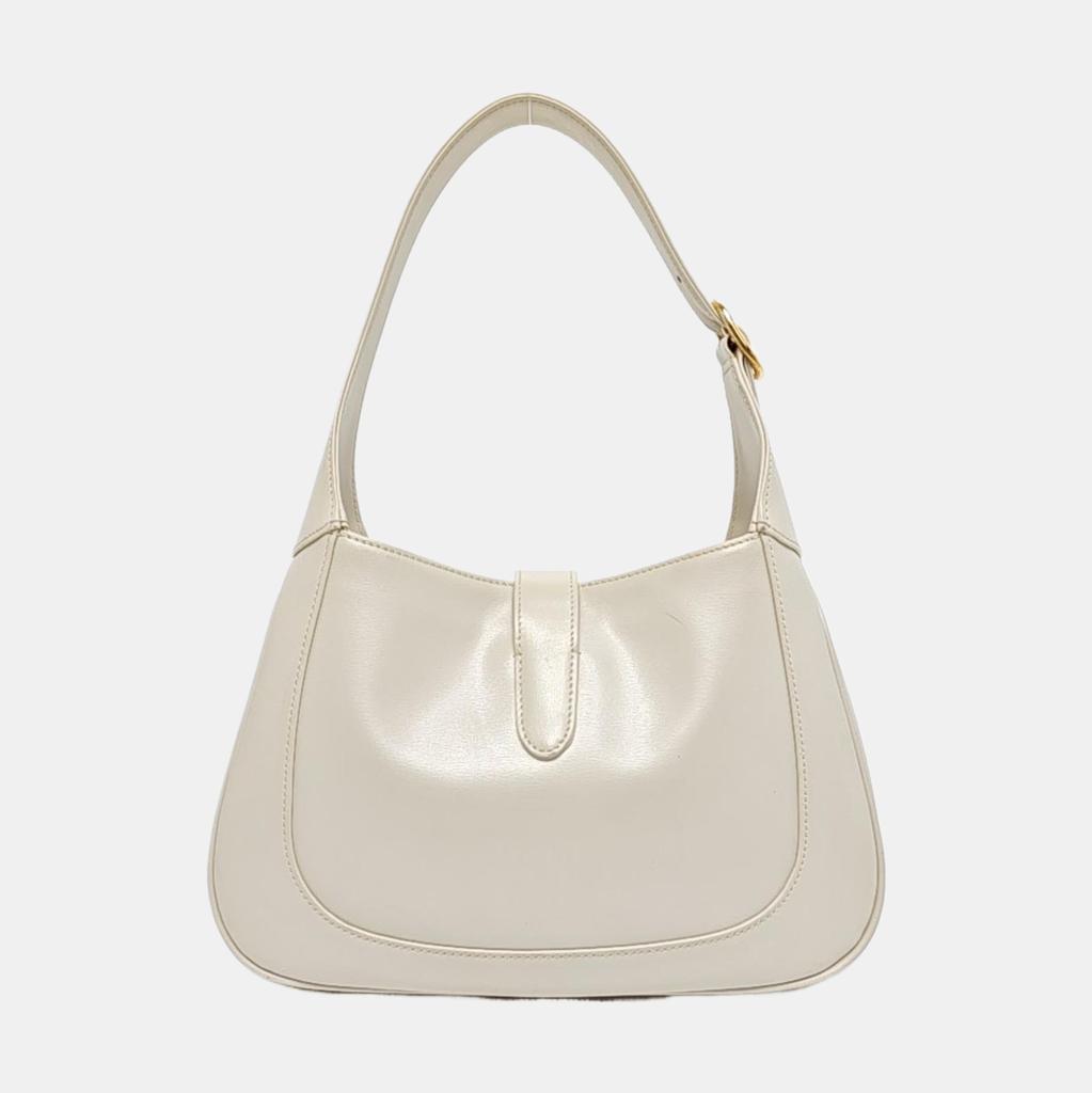 [Pre-Owned] Jackie 1961 Gold Lock Removable Extended Shoulder Strap Leather Half-Moon Underarm Bag Small - Very Good #WWPUM6