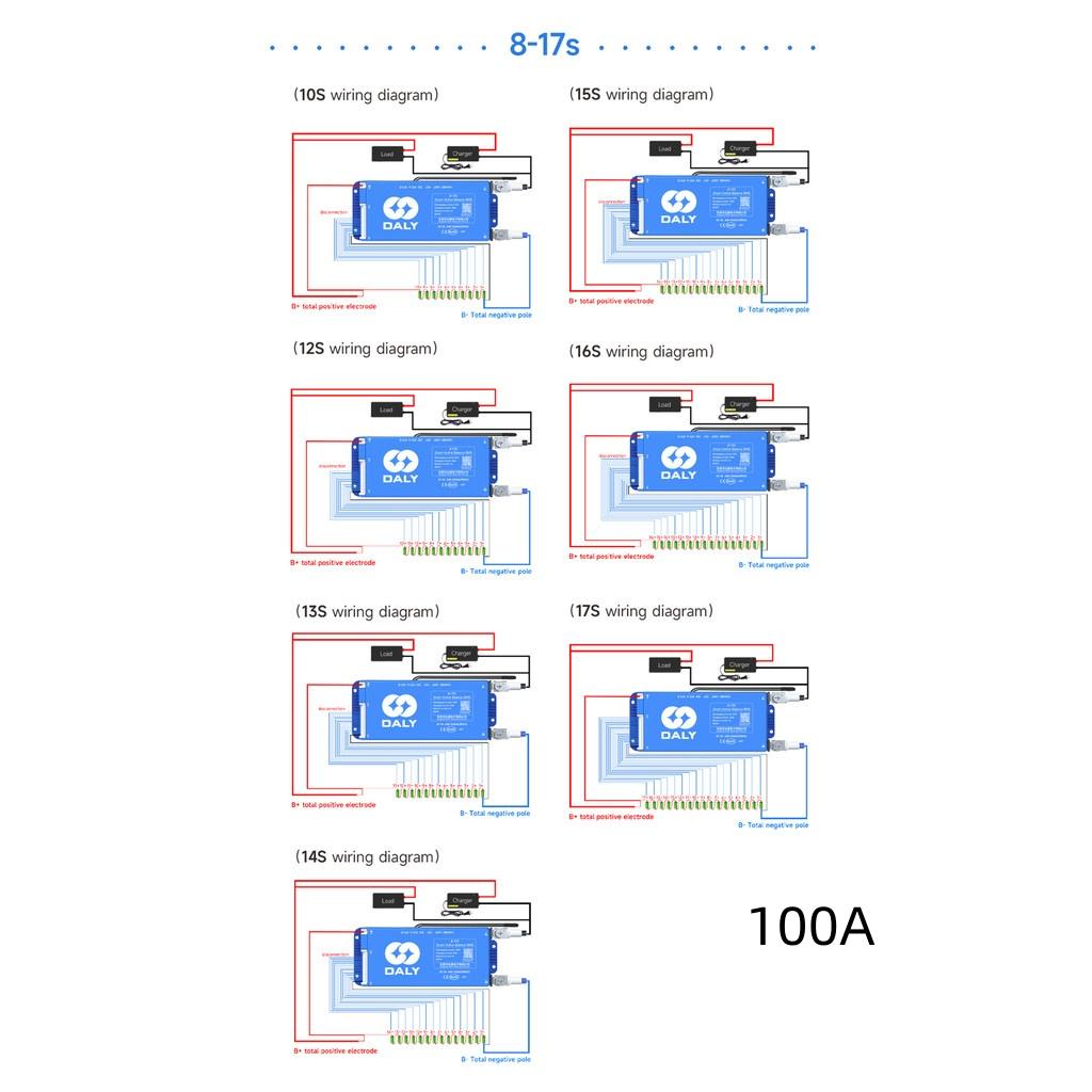 BMS 4s-24s 4S~8S BT 16S 12V 24V 36V 100A Плата защиты аккумулятора Lifepo4 Li-ion Умная активная балансировочная защитная плата