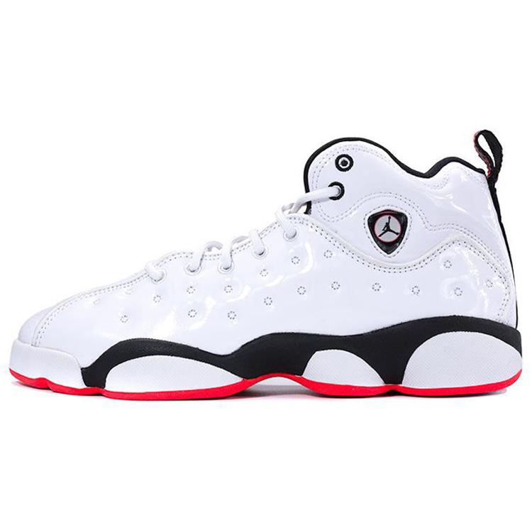 Jordan Jumpman Team II Противоскользящая Амортизация Средняя высота Детские Баскетбольные Кроссовки Черно-белые Подростки 820273-106