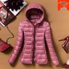 Женская легкая приталенная куртка-пуховик с капюшоном 2023 - Короткая, модная, большого размера, осенне-зимняя верхняя одежда