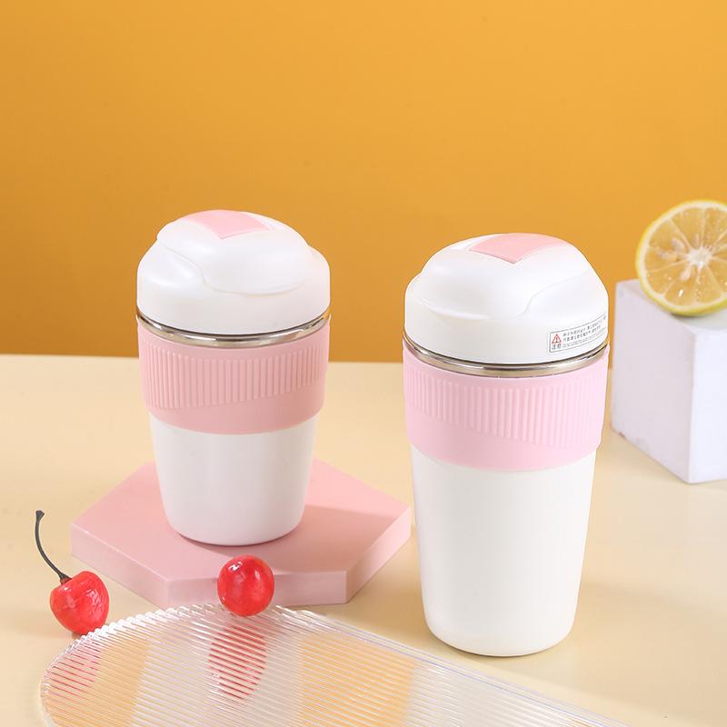 Stainless Steel Mug Creative Double Drinking Straw Cups Large Capacity Children's Cups Simple Couple Cups for Men and Women.