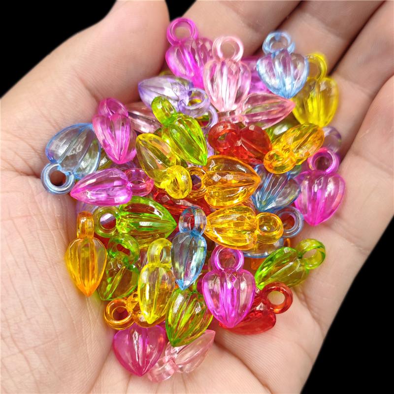 Creative Mixed Colours Necklace Bracelet Pendant For Jewelry Making Transparent DIY Crafts Wholesale Loose Beads 20/40Pcs Drop Heart Arrow