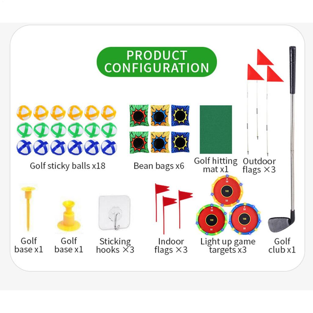 Детский набор для гольфа Тренажер для свинга Семейное развлечение Игровые занятия Набор для игры в паттинг-гольф На Рождество Спортивный пляжный Детский Старше