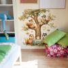 Decorative Wall Stickers for The Children's Room of The Squirrel Family Holding A Tea Party Under The Cartoon Tree