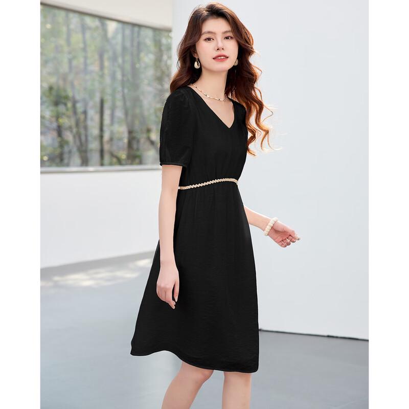 Sanpowa Women's Summer V-Neck A-Line Dress