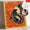 DIY Pearl Butterfly Diamond Painting Kit. Sparkling Diamond Art for Adults and Beginners. Handmade Home Wall Decor and Gifts