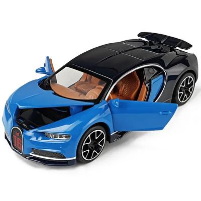 1/32 Bugatti Chiron Sports Car Металлическая игрушечная машина из сплава Литые игрушечные машины и игрушечные транспортные средства Звук модели автомобиля