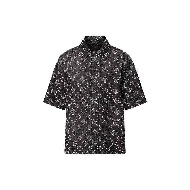 Louis Vuitton Рубашка Мужская Черная 1ABYOM