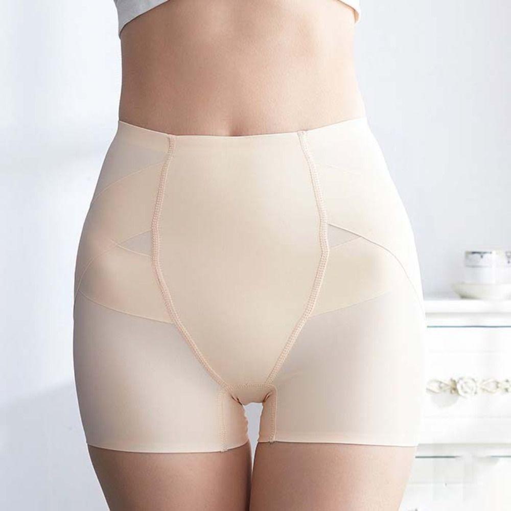 Traceless Slim Seamless Shapewear High Waist Postpartum Panties Elastic Women Ice Silk Briefs  Gym