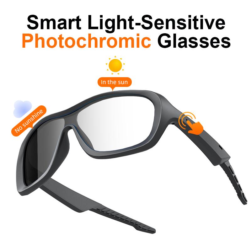 S3 Windproof Snow Sports Smart Audio Glasses, Photochromic UV Protection Anti Glare Touch Control Sunglasses