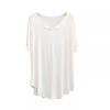 Modal short-sleeved T-shirt women's medium and long butt-covering V-neck arc hem loose sports blouse top