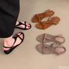 Summer Clip Toe Women's Flat Sandals Are Simple Fashionable Versatile Suitable for Wearing Retro Women's Shoes On the Outside