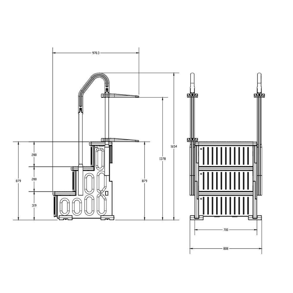 Пластиковый Эскалатор для Бассейна Легкие Поручни для Бассейна Лестница Защищенная от Ржавчины Ступень для Надземного Бассейна для Бассейнов Различных Размеров