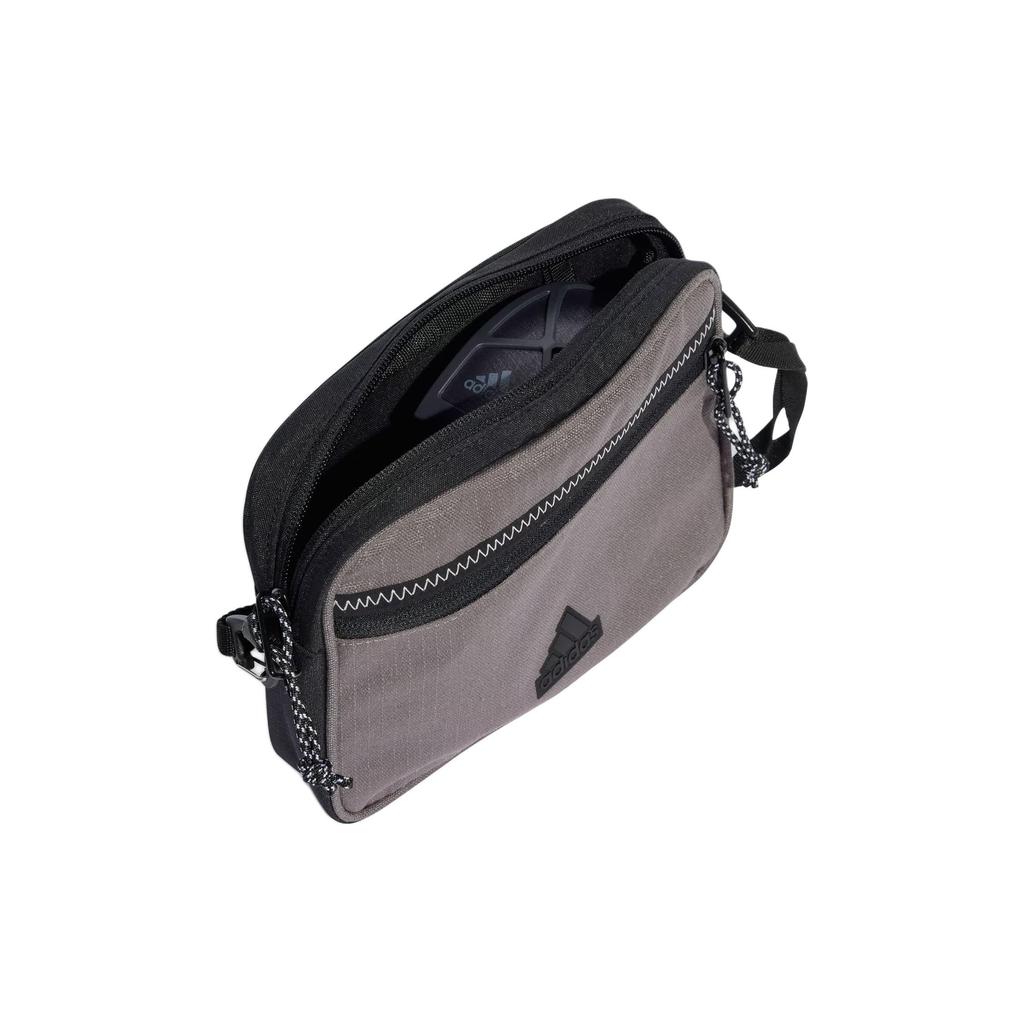 New Adidas Recycled Polyester Portable Crossbody Bag, Shoulder Bag Unisex Charcoal Gray & Black IQ0909