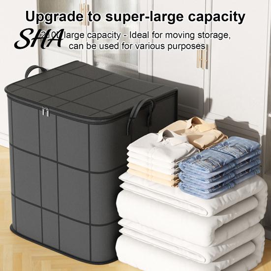 College Move in Supplies 3PCS Foldable Quilt Storage Bins with Reinforced Handles, Large Capacity Non-woven Fabric Packing Bags for Moving Organizers,